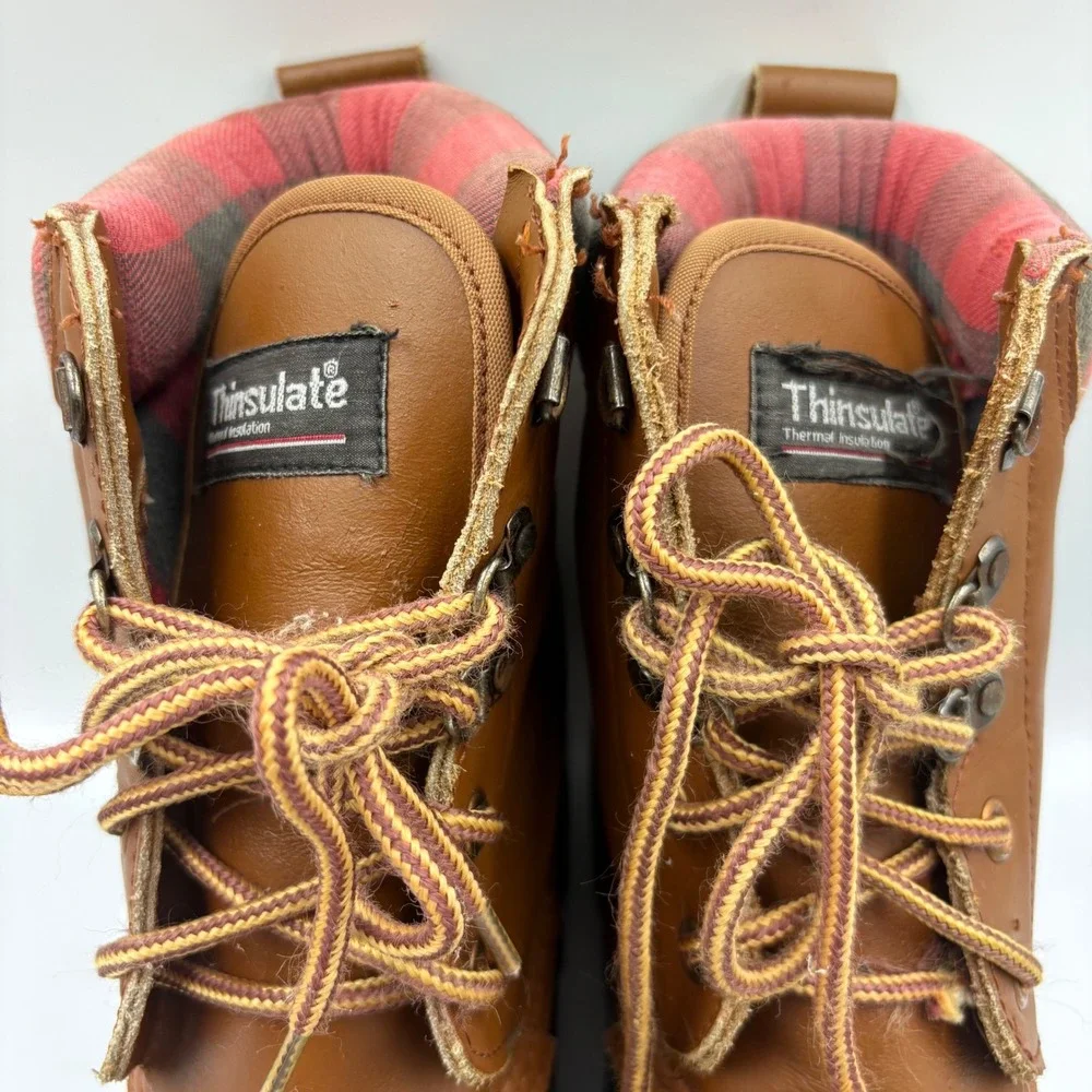 Rod &‎ Gun Duck Boots Mens Brown Green Thinsulate Plaid VTG Insulated Rain Snow
